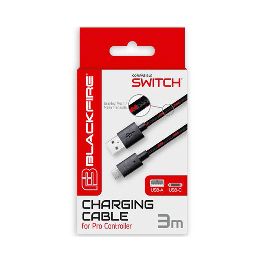 Cable BlackFire USB-Type C para Mando Pro Nintendo Switch