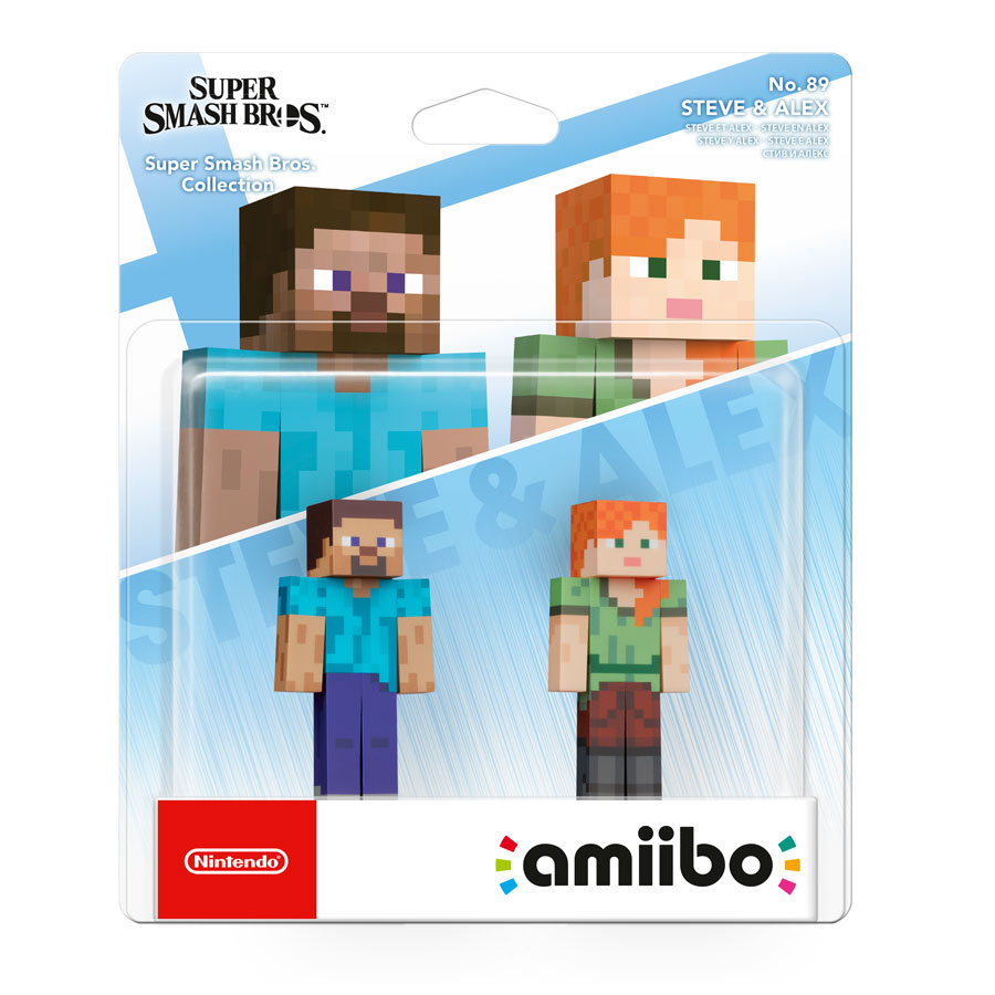 Pack Figuras Amiibo Steve y Alex Coleccion Super Smash Bros