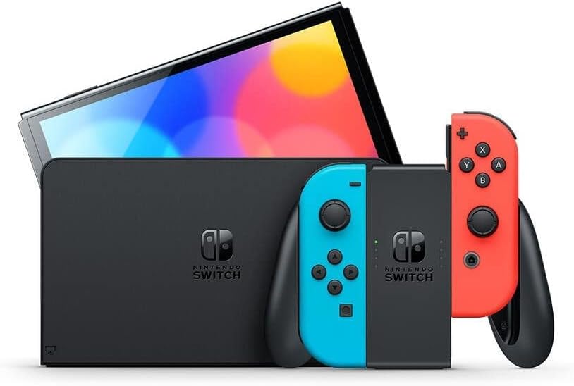 Nintendo Switch Modelo OLED Gris + JoyCons Azul/Rojo