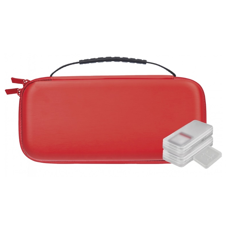Funda Roja Nuwa Antigolpes y 4 Estuches Switch