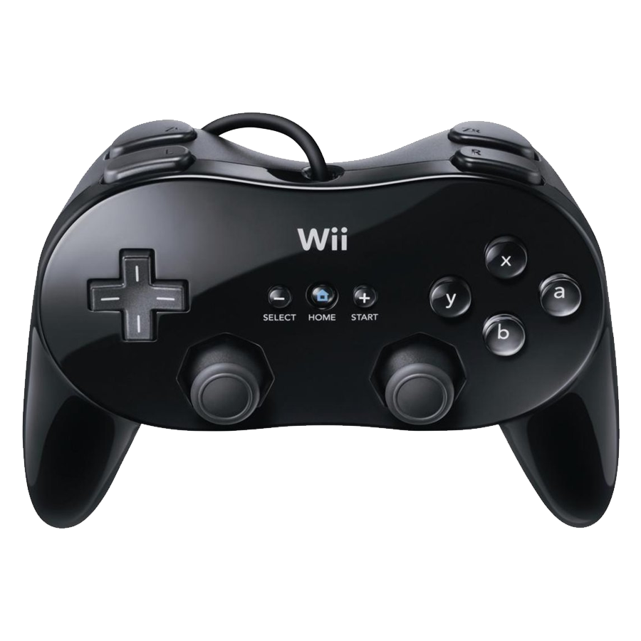 Mando Clasico Negro Pro Wii
