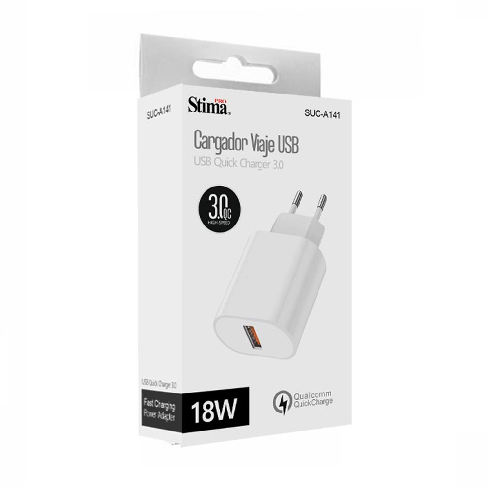 Cargador de Viaje Carga Rapida 18W Stima Pro USB
