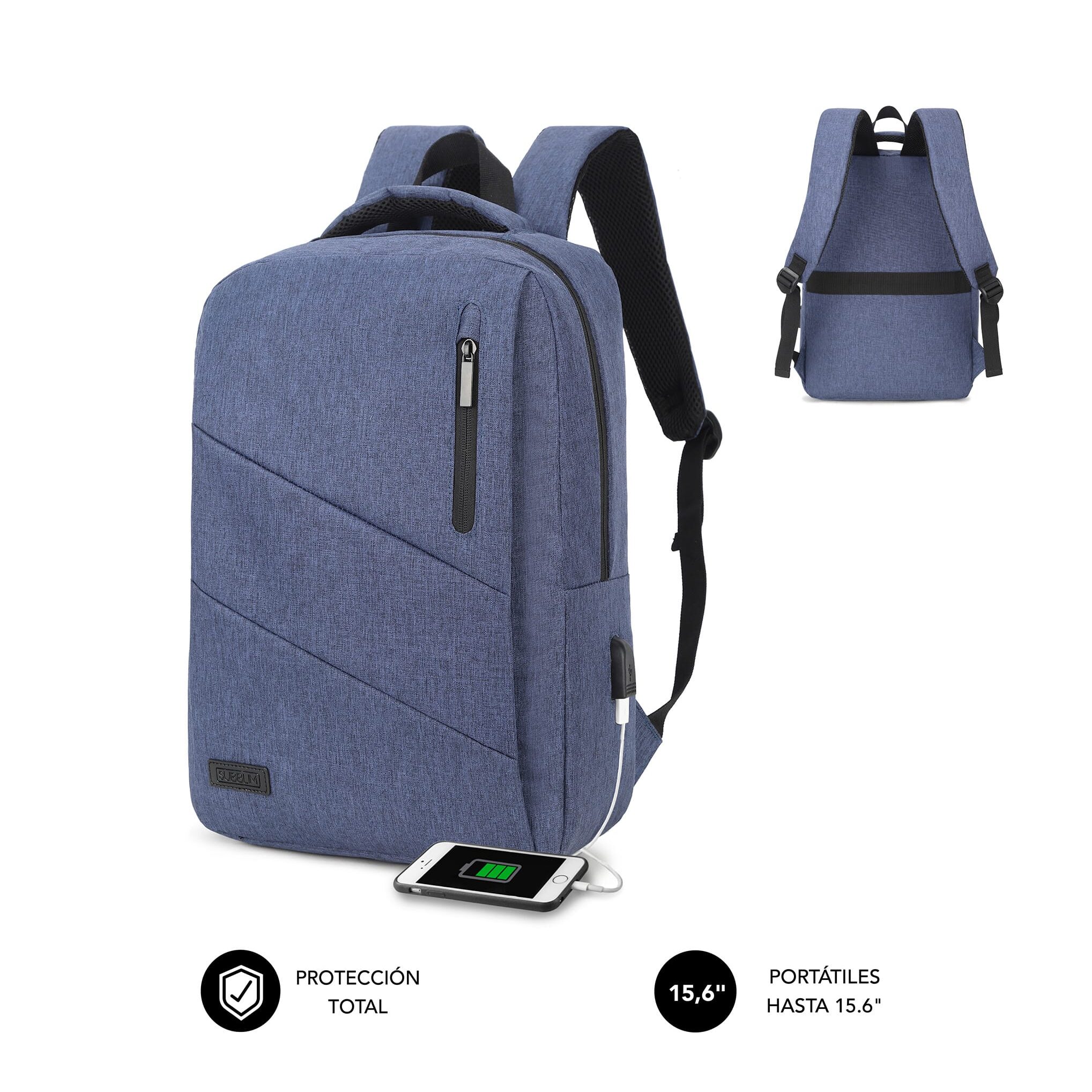 Mochila Portatil 15.6" Subblim City Backpack Azul