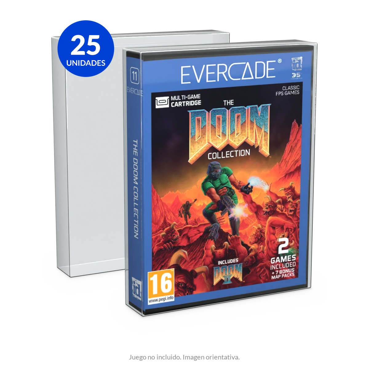 Set 25 Fundas Protectoras PET para Juegos Evercade