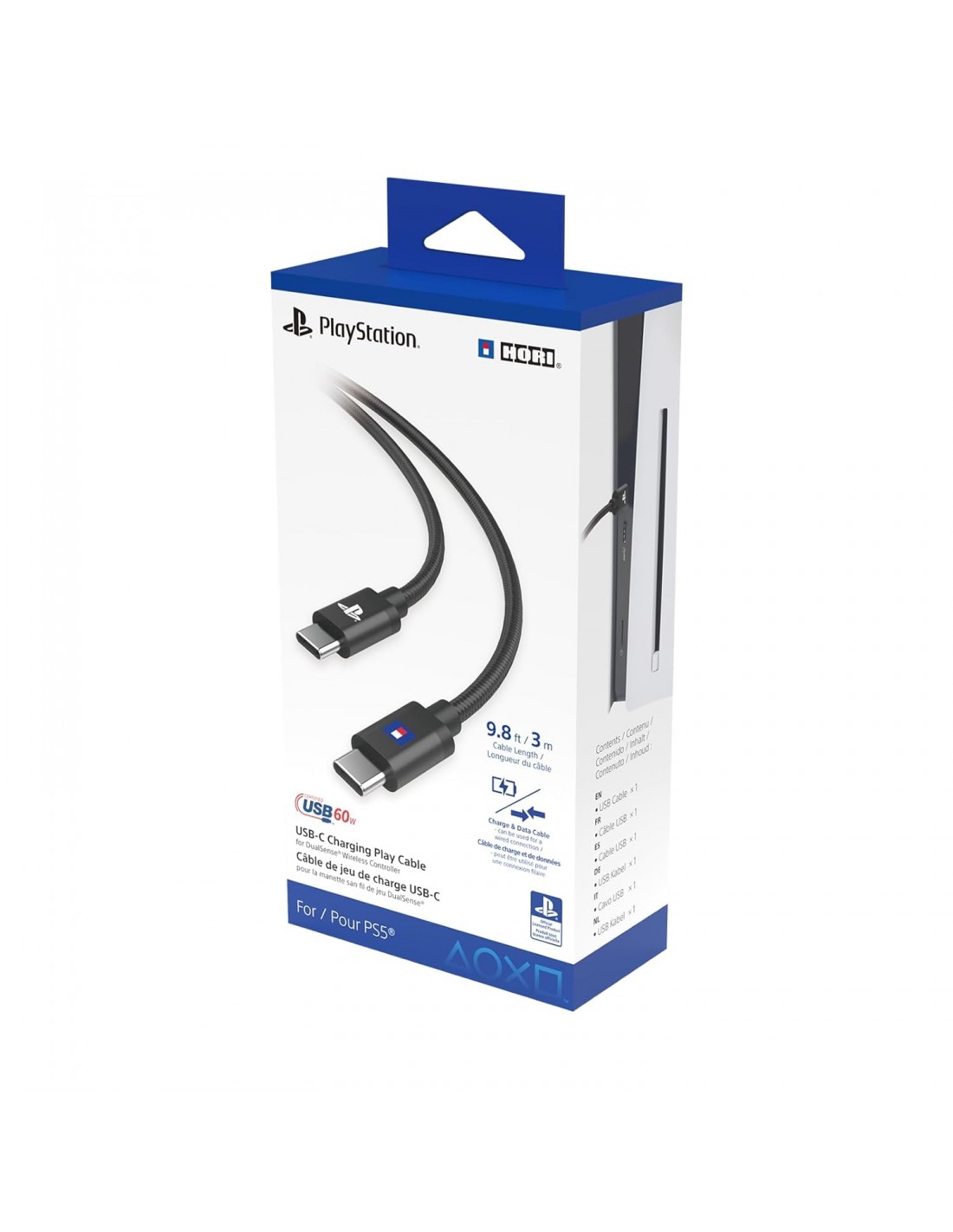 Reacondicionado: Cable de Carga Hori para Mando Dualsense USB-C a USB-C
