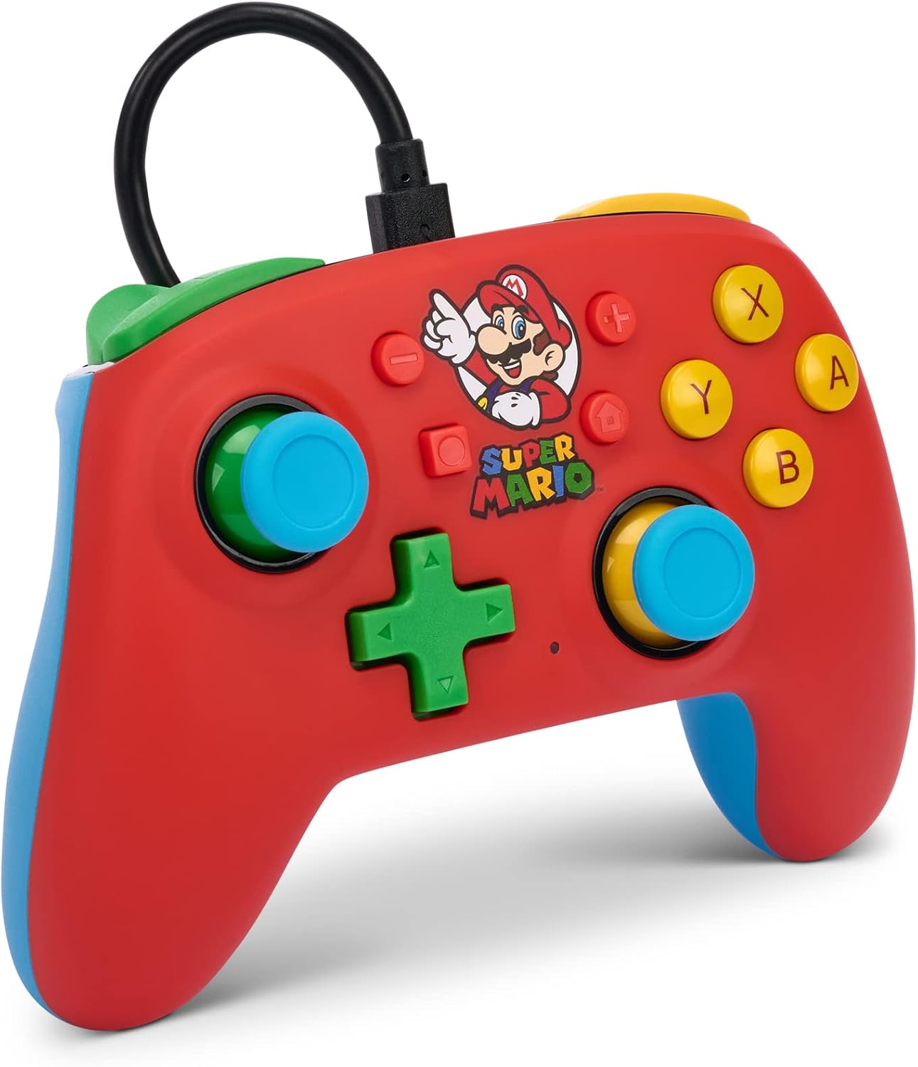 Mando con Cable Nano Power A Mario Rojo Switch