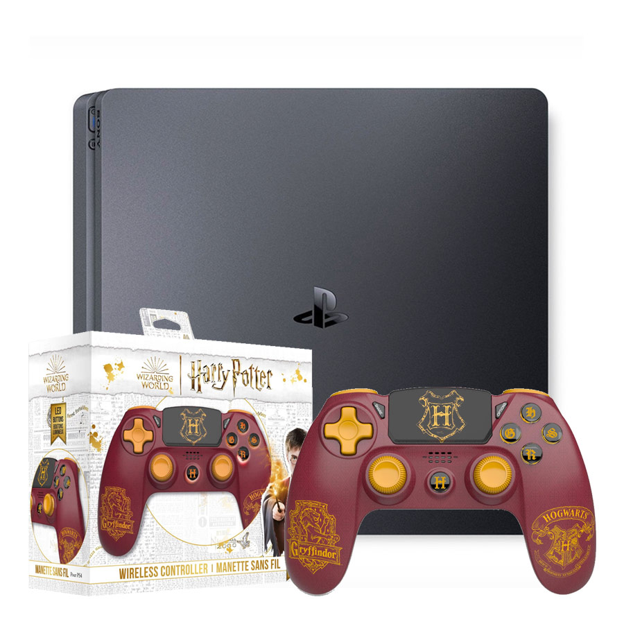 Pack: PS4 Slim Negra 500GB + Mando Inalambrico Harry Potter Gryffindor