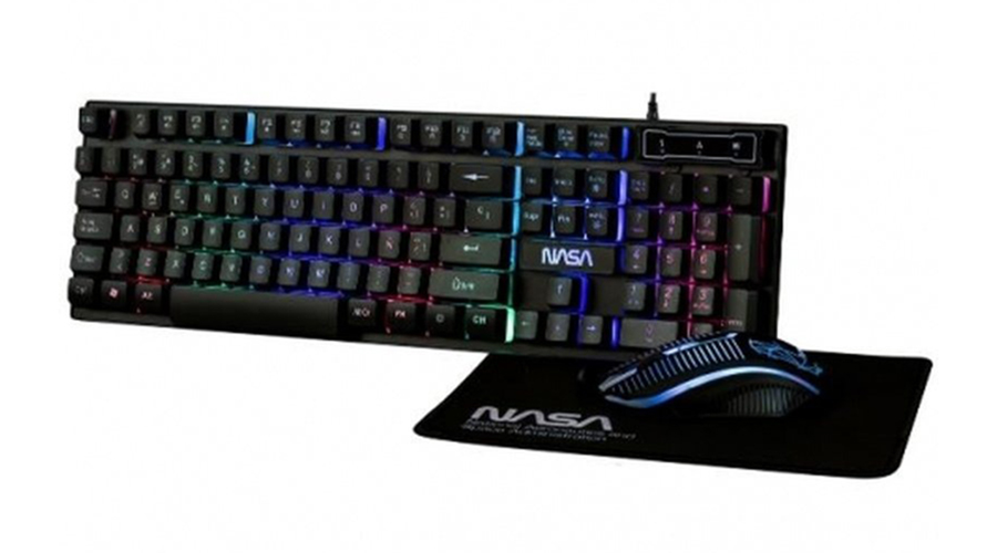 Pack Teclado + Raton + Alfombrilla Gaming Nasa Pegasus