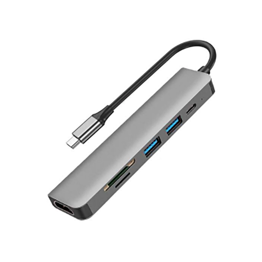 Adaptador Multipuerto 6 en 1 con Entrada USB-C