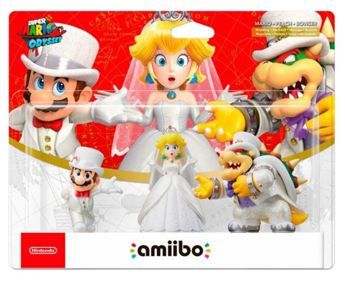 Figura Amiibo Pack Mario Peach Bowser Nupciales Coleccion Mario Odyssey