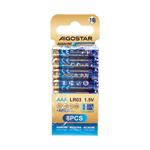 Pila Alcalina LR03 AAA Pack 8 Unidades Aigostar