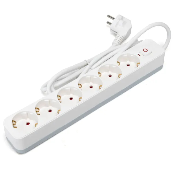 Regleta de 6 Vias Alemana Serie L Blanca 1,5m Aigostar