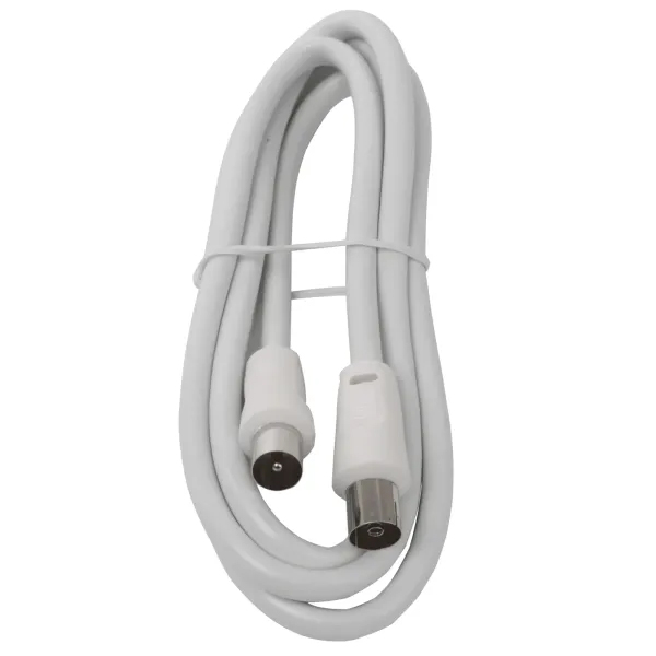 Cable de Antena Television Blanco 1.5m Aigostar