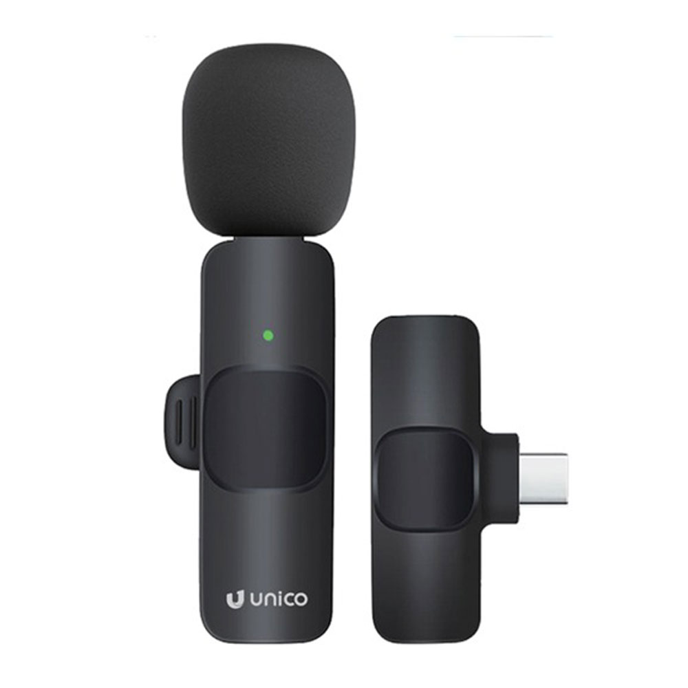 Microfono Bluetooth Dinamico Lavalier Tipo-C MP6037 Unico Negro