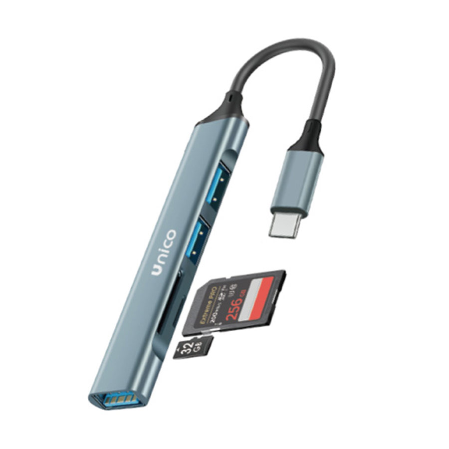 Adaptador 5 en 1 USB-C a USB SD TF USB AD5073 Unico