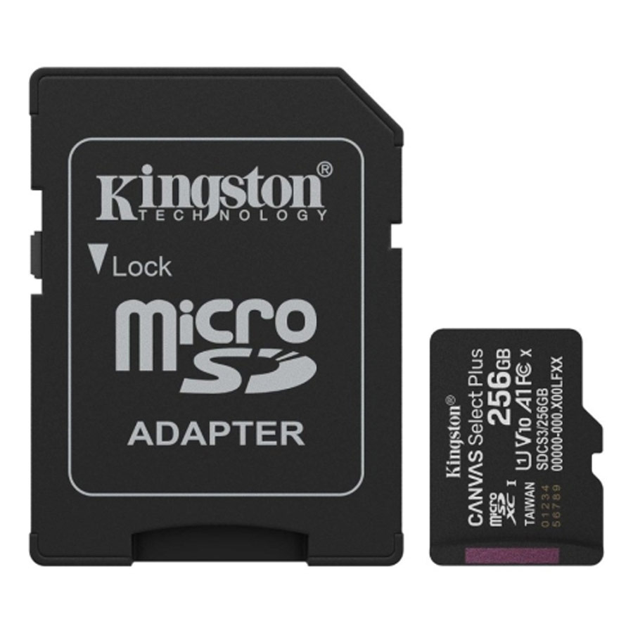 Memoria Kingston Canvas MicroSDCS3 Select Plus + Adp. SD 256GB