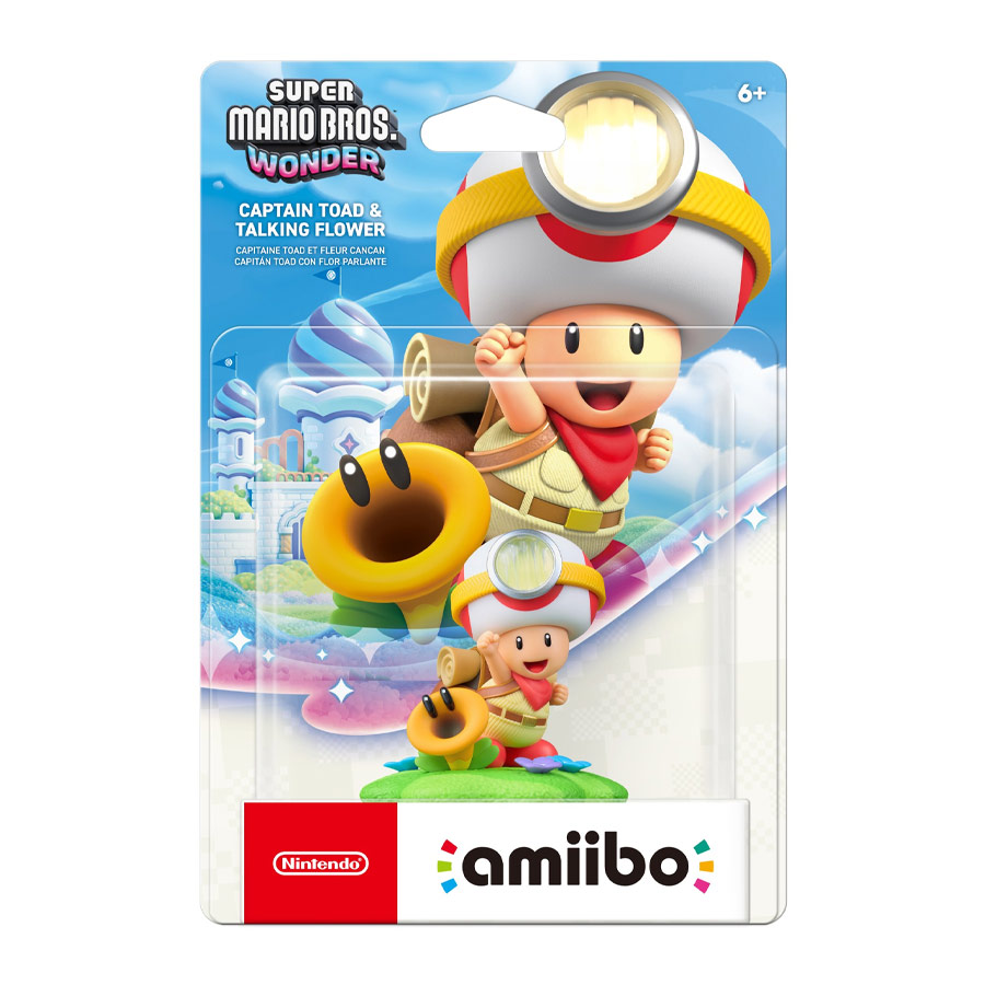 Figura Amiibo Captain Toad & Talking Flower Coleccion Super Mario Bros Wonder