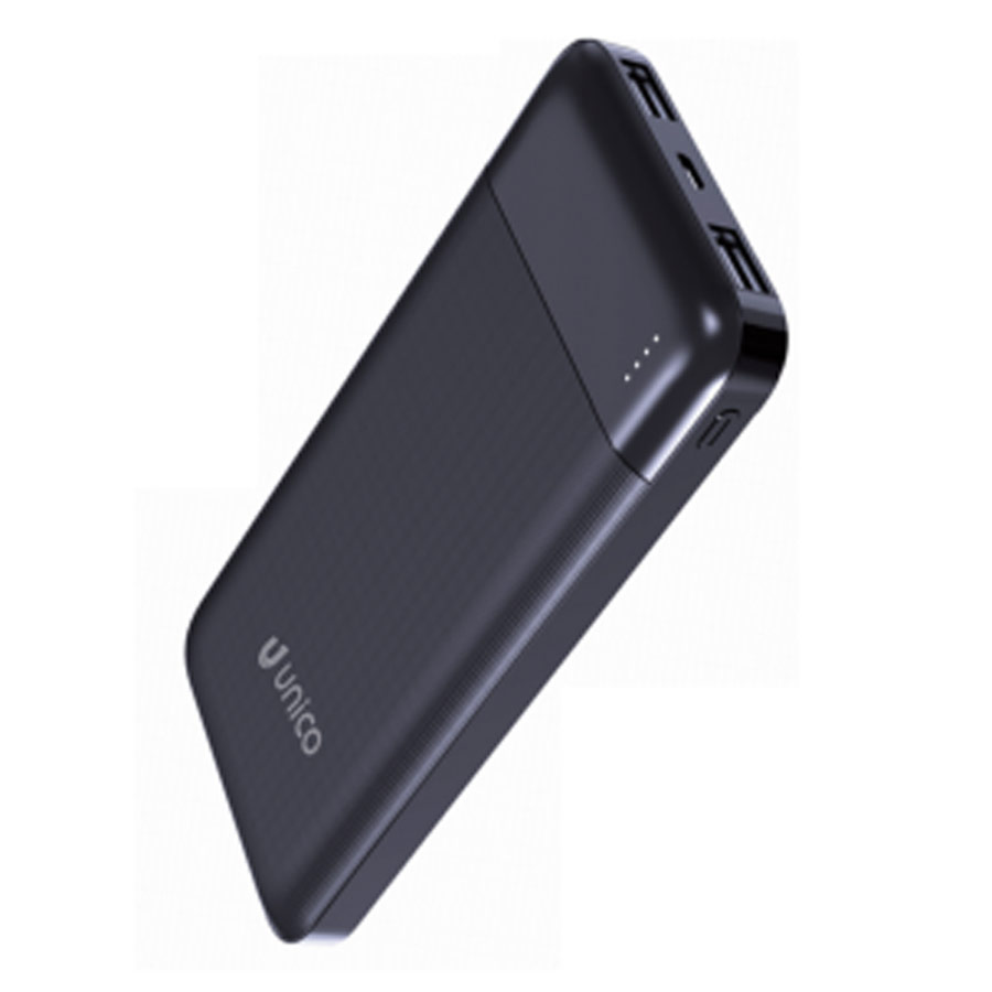 Power Bank Tipo-C + 2 USB + Micro USB 10000mAh Carga Rapida PB1991 Negro Unico