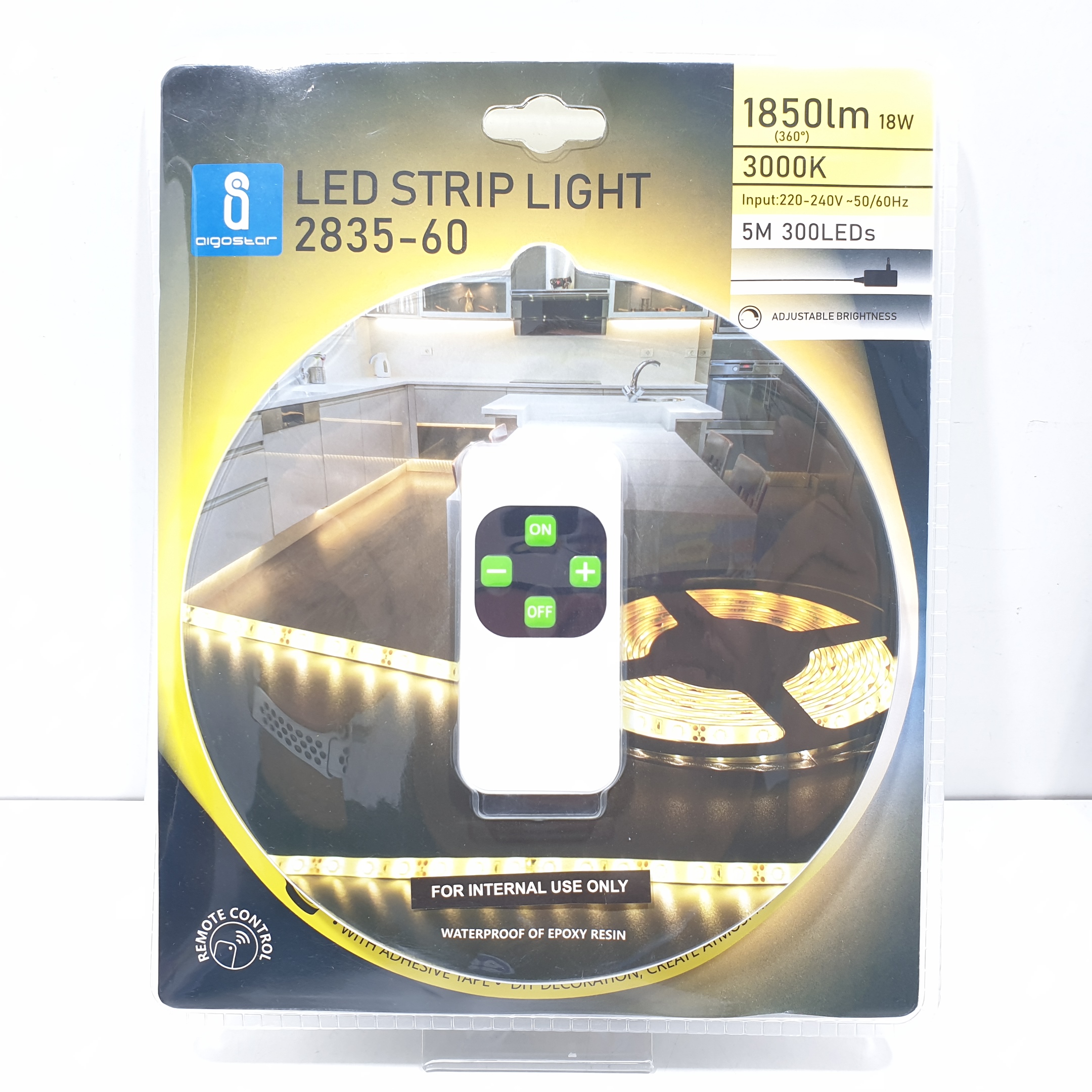 Tira LED Aigostar 5 metros 1850lm 3000K 300 LED