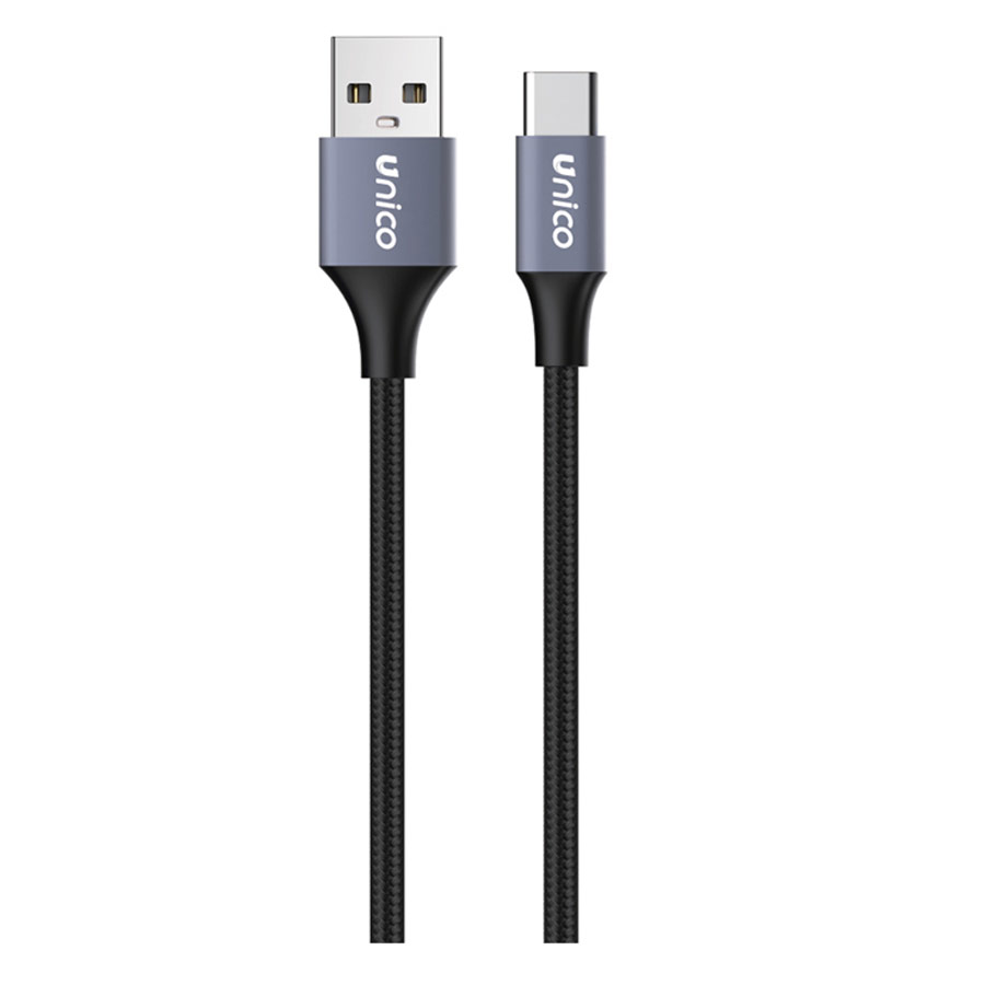 Cable USB a USB-C 2.4A Trenzado CB9039 Unico 1m Gris
