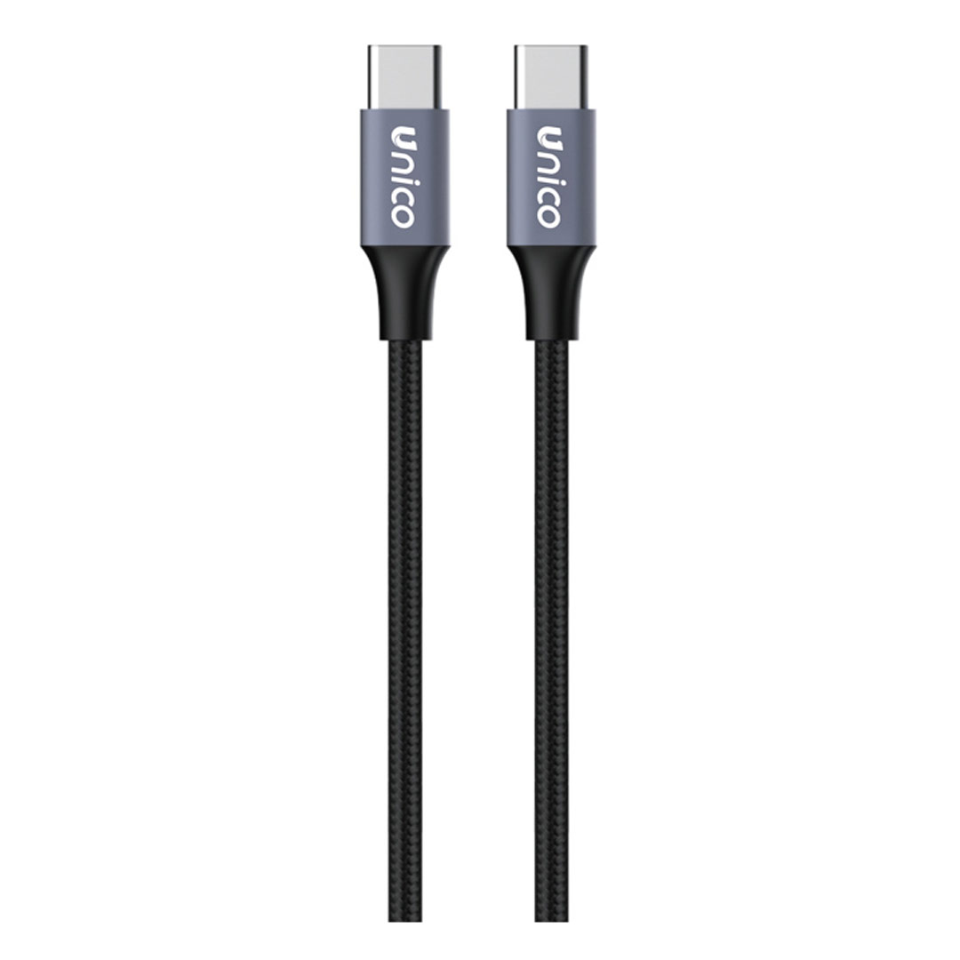 Cable USB-C a USB-C 60W Trenzado Aluminio Carga Rapida CB1519 Unico 2m Gris