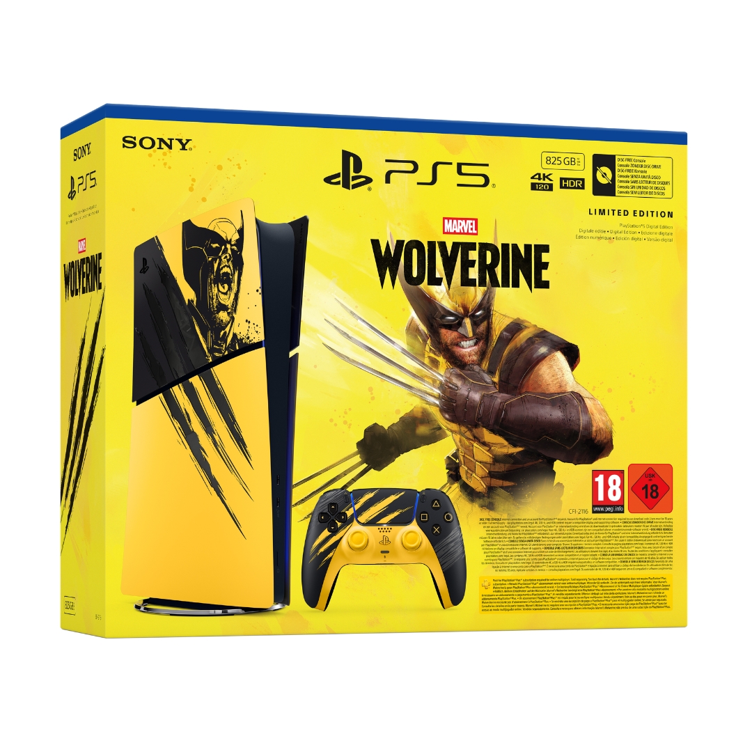 PS5 Digital Ed. Marvel Lobezno Amarillo de Combate