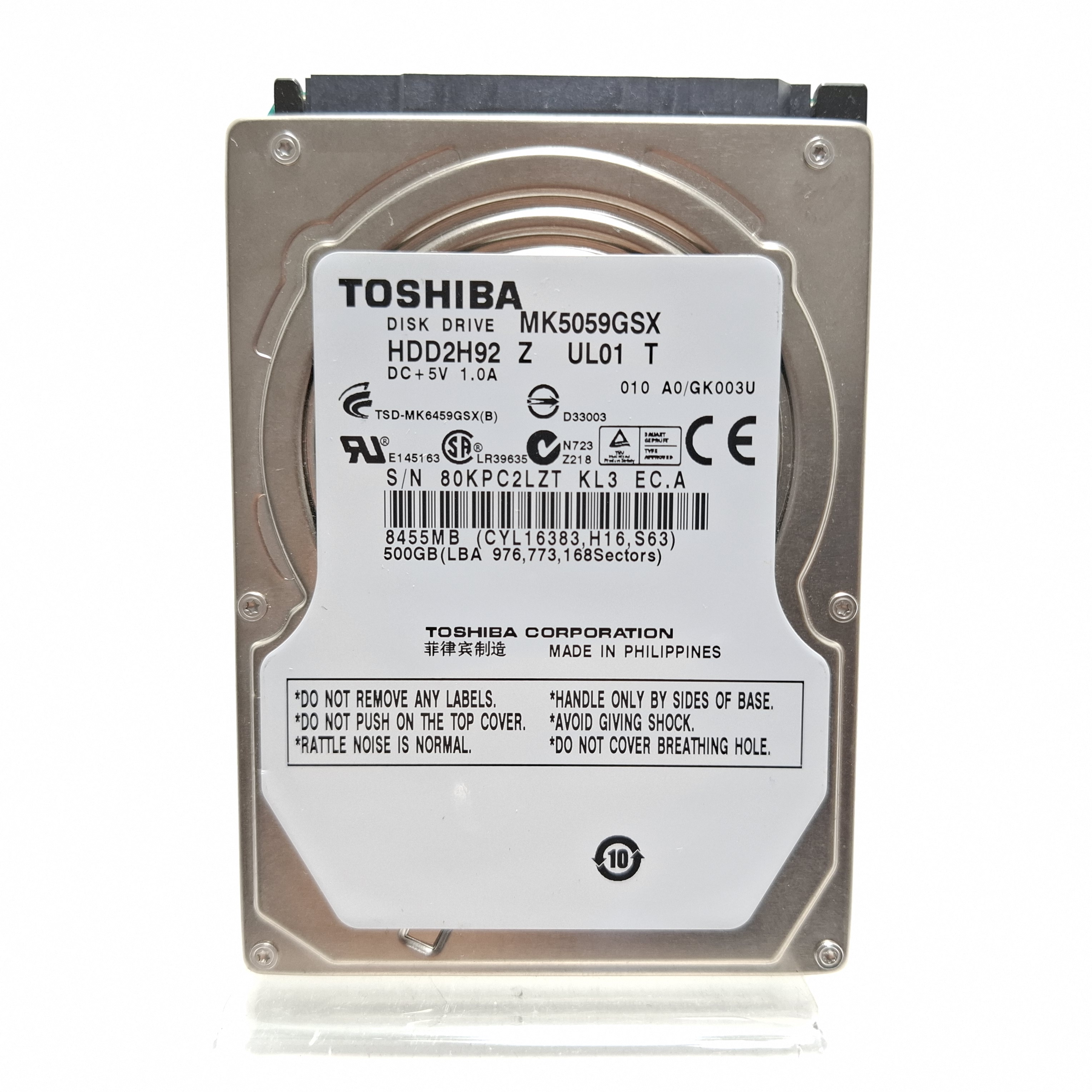 Disco Duro Interno 500 GB 2.5" Toshiba