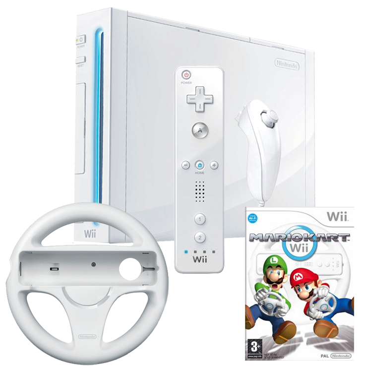 Pack: Wii + Wiimote + Nunchuk + Mario Kart Wii + Volante