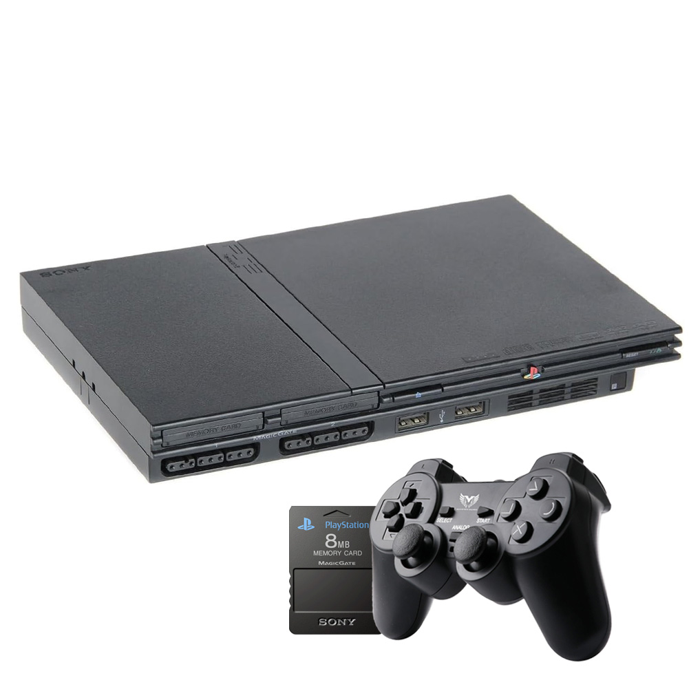 Pack: PStwo Negra + Mando Compatible Nuevo + Memory Card 8 MB Sony